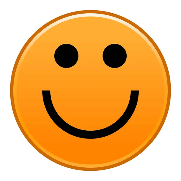 Arancione sorridente viso allegro smiley emoticon felice — Vettoriale Stock