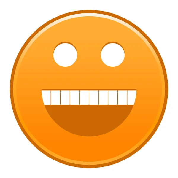 Rosto sorridente laranja alegre emoticon feliz sorridente — Vetor de Stock