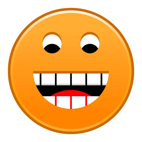 Rosto sorridente laranja alegre emoticon feliz sorridente — Vetor de Stock