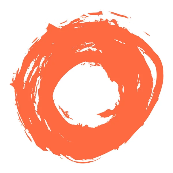 Forma de círculo de pincelada roja — Vector de stock