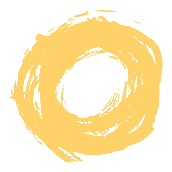 Forma de círculo de pincelada amarilla — Vector de stock