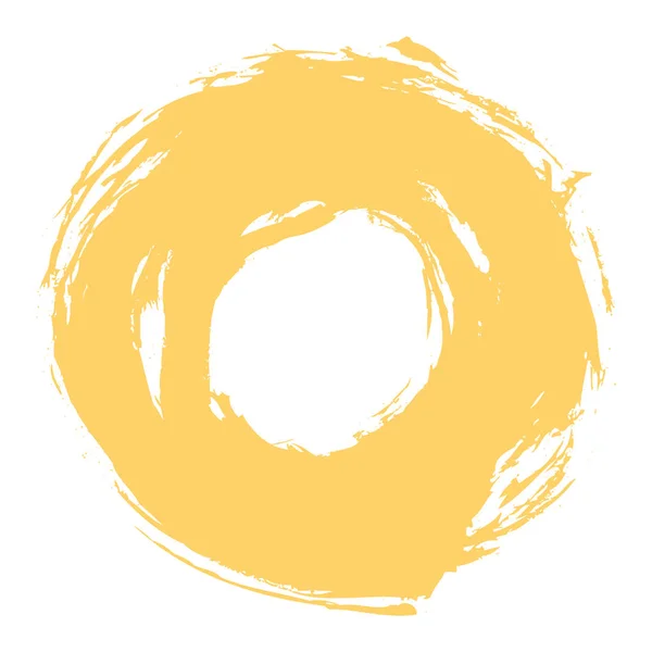 Yellow Brushstroke Circle Form — Stock Vector