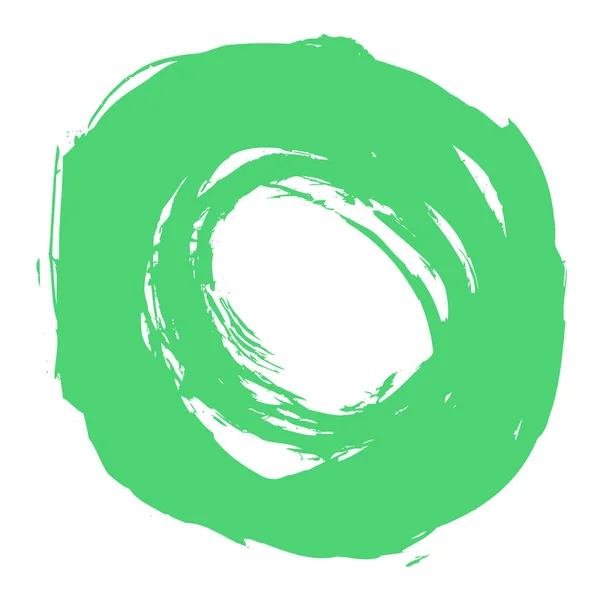 Green Brushstroke Circle Form — Stock Vector