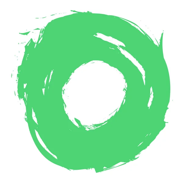 Grön penseldrag cirkel Form — Stock vektor