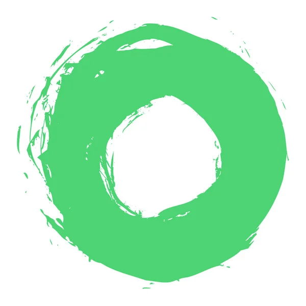 Green Brushstroke Circle Form — Stock Vector