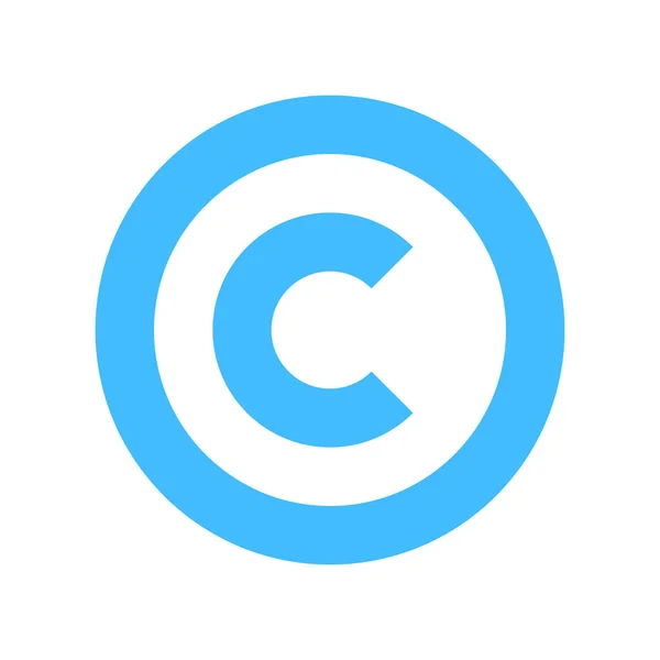 Copyright Symbol Sign Flat Icon — Stock Vector