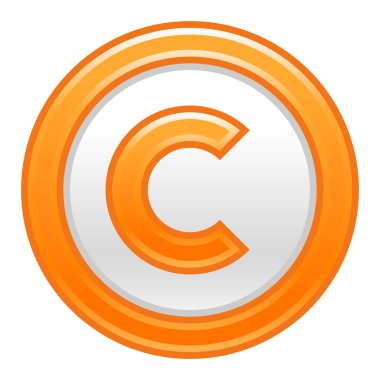 Turuncu telif hakkı sembolü işareti mat simgesi