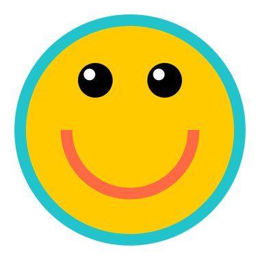 Mutlu gülümseyen yüzü düz stil