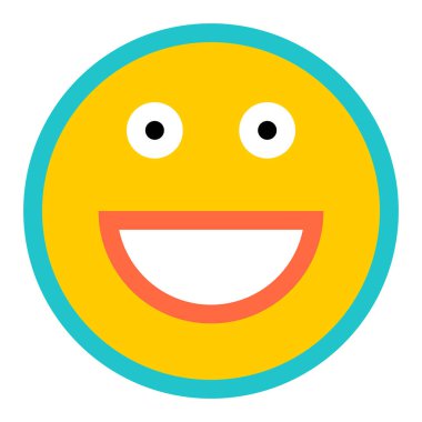 Mutlu gülümseyen yüzü düz stil