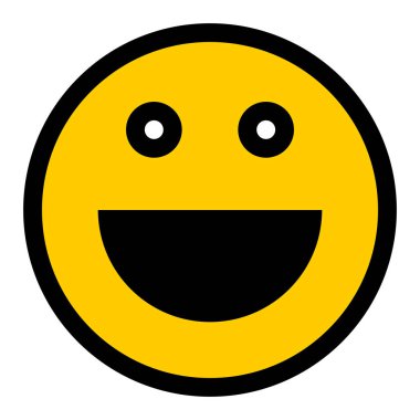 Mutlu gülümseyen yüzü düz stil