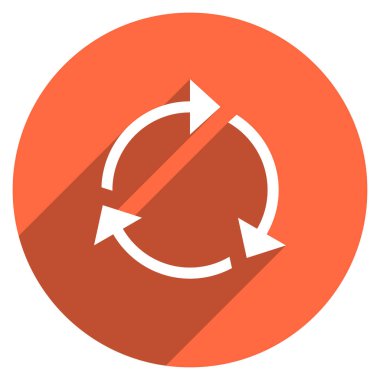 Ok işareti tekrarlama simgesini daire düğmesi