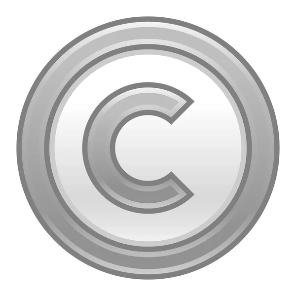 Grå Copyright tecknet Matt symbolikon — Stock vektor