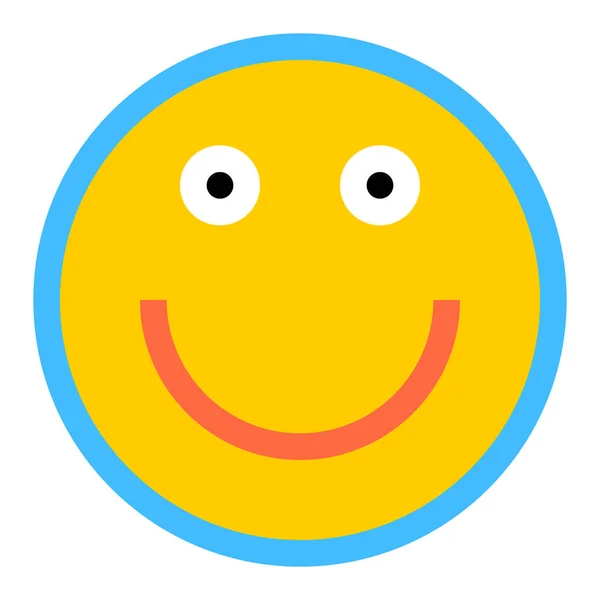 Happy Smiley Smiling Face Flat Style — Stock Vector