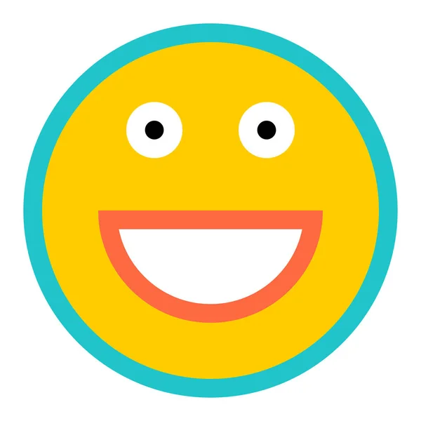 Cara sonriente feliz estilo plano — Vector de stock