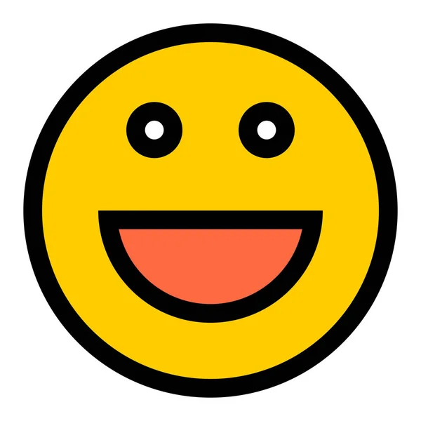 Cara sonriente feliz estilo plano — Vector de stock