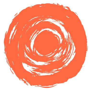 Kırmızı fırça darbesi yuvarlak şekil