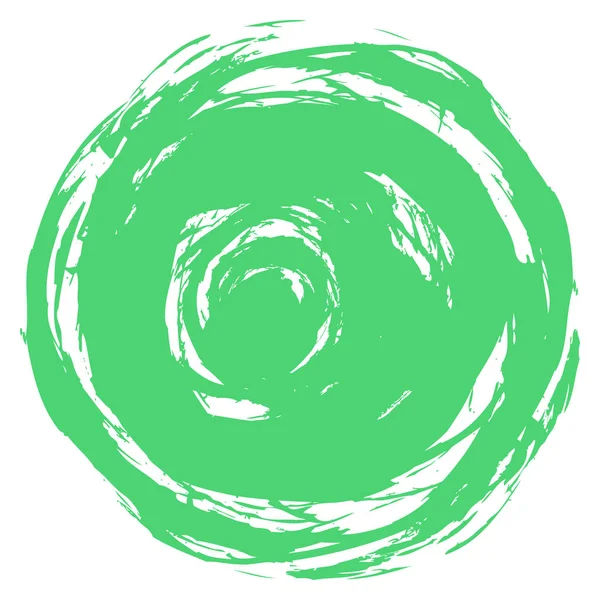 녹색 붓 라운드 모양 — 스톡 벡터