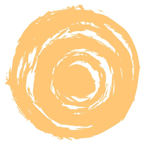 Gele Brush Stroke cirkel vorm — Stockvector
