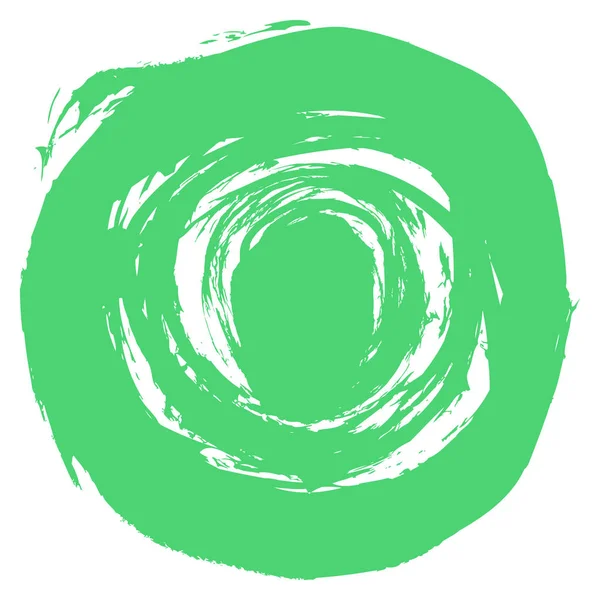 Yeşil Brushstroke yuvarlak şekil — Stok Vektör