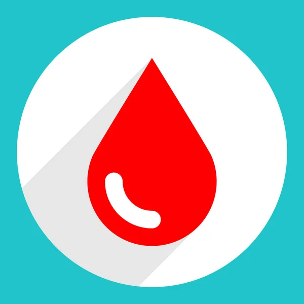 Rood bloed Drop teken cirkel pictogram — Stockvector