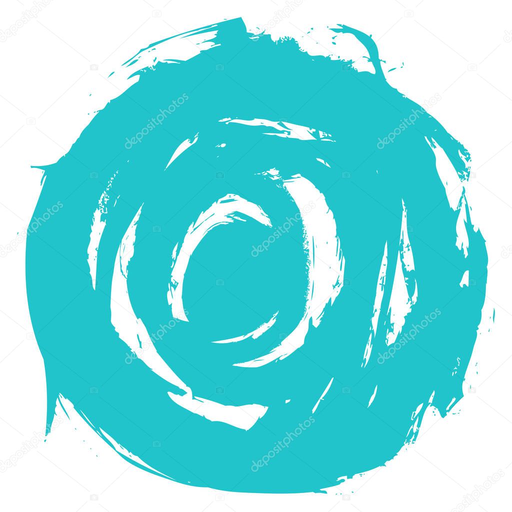 Turquoise Brushstroke Circle Shape
