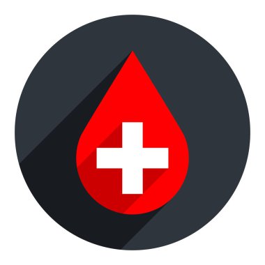 Kırmızı damla simgesi ilk yardım bağış kan işareti