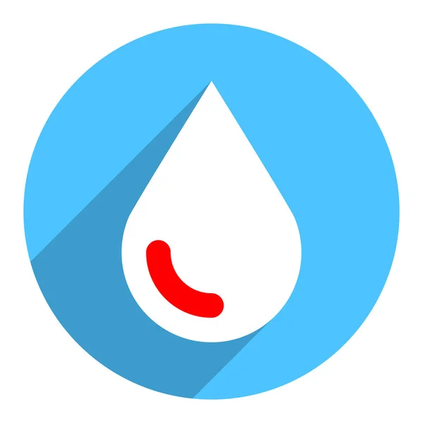 Goutte de sang rouge signe cercle icône — Image vectorielle