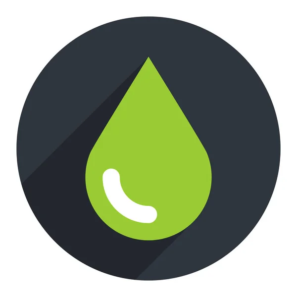 Ecología verde Drop Sign Circle Icono — Vector de stock