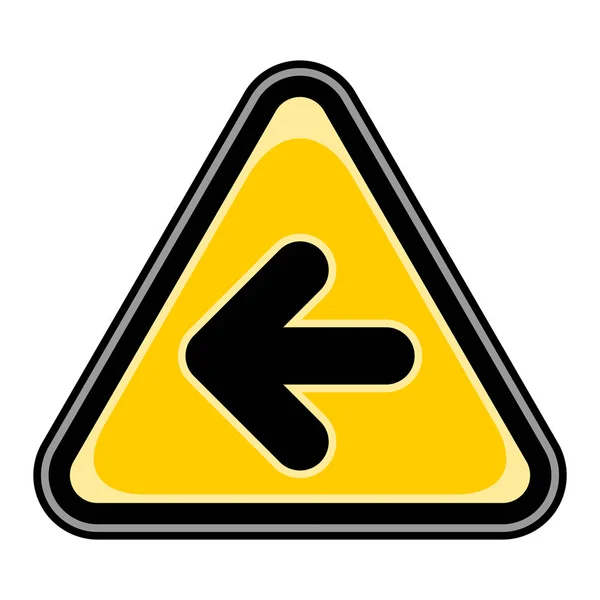 Arrow Left Sign Triangular Sticker — Stock Vector