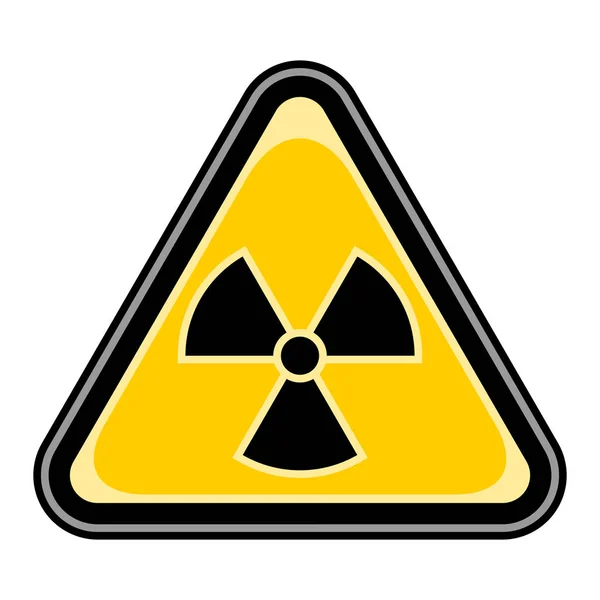 Etiqueta engomada triangular de signo de radiación ionizante — Vector de stock