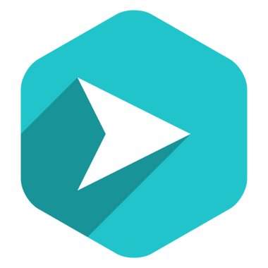 Ok işareti altıgen simgesi düz stil