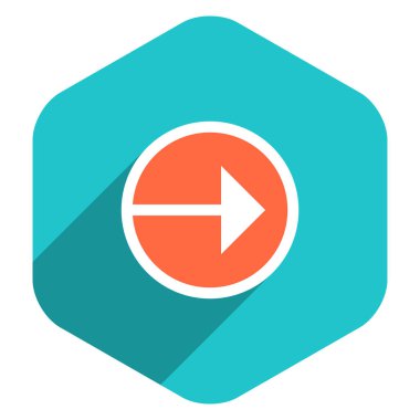 Düz ok işareti Circle kutsal kişilerin resmi altıgen düğme