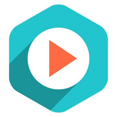 Ok işareti oyun simgesi altıgen düğmesini