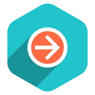 Düz ok işareti Circle kutsal kişilerin resmi altıgen düğme