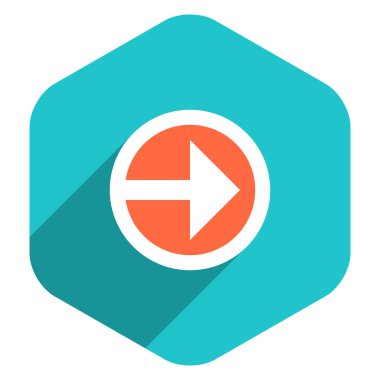 Düz ok işareti Circle kutsal kişilerin resmi altıgen düğme