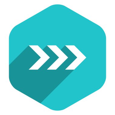 Ok işareti altıgen simgesi düz stil