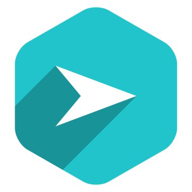 Ok işareti altıgen simgesi düz stil