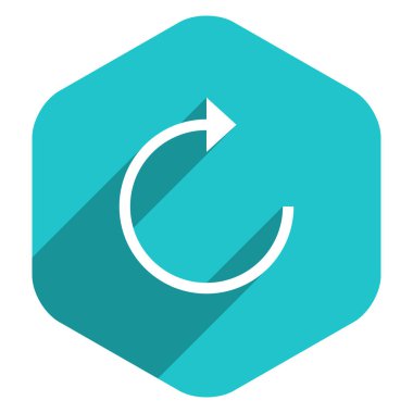 Düz ok işareti simgesi altıgen düğmesini Sıfırla