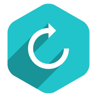 Düz ok işareti simgesi altıgen düğmesini Sıfırla