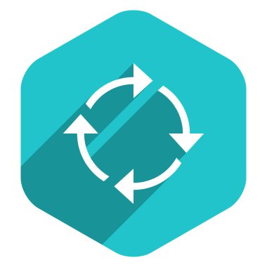 Düz ok işareti döndürme simgesi altıgen düğmesini