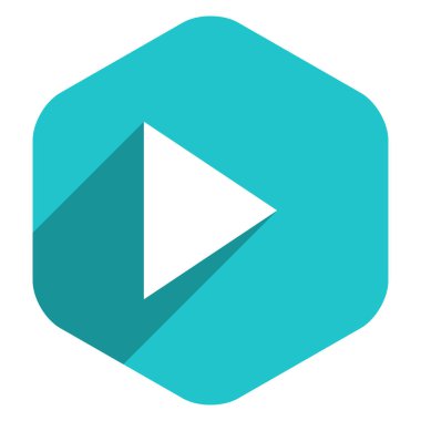 Ok işareti oyun simgesi altıgen düğmesini