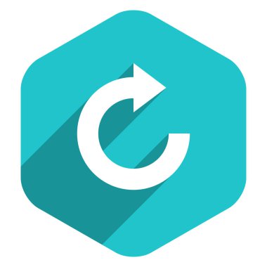 Düz ok işareti simgesi altıgen düğmesini Sıfırla