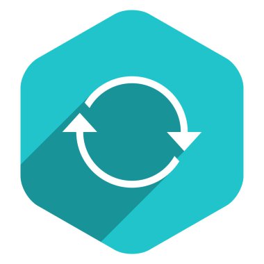 Düz ok işareti yenile simgesini altıgen düğmesi