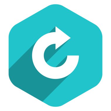 Düz ok işareti simgesi altıgen düğmesini Sıfırla