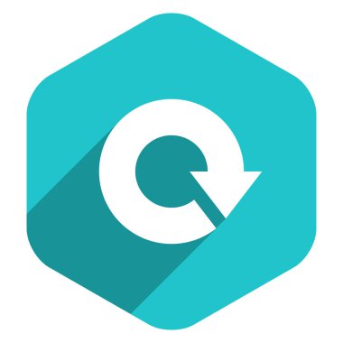 Düz ok işareti simgesi altıgen düğmesini yeniden