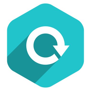 Düz ok işareti simgesi altıgen düğmesini yeniden