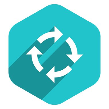 Düz ok işareti döndürme simgesi altıgen düğmesini