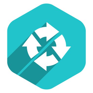 Düz ok işareti döndürme simgesi altıgen düğmesini