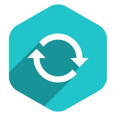 Düz ok işareti yenile simgesini altıgen düğmesi