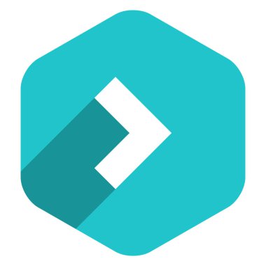 Ok işareti altıgen simgesi düz stil